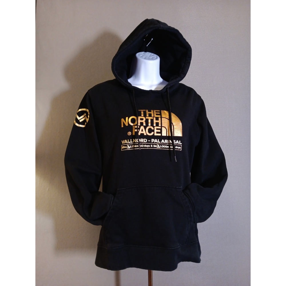 Womans The North Face Cotton Hoodie Black Gold